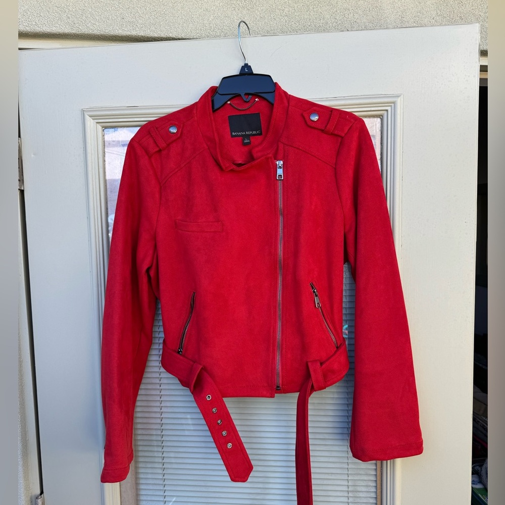 NWOT faux suede Banana Republic motorcycle jacket
